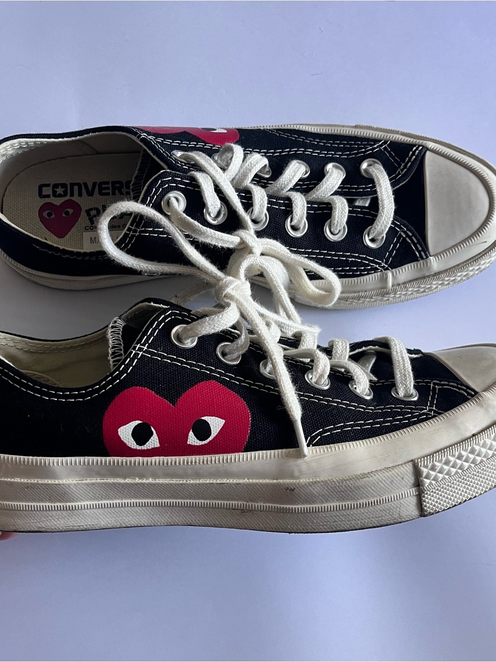 Converse x PLAY Black Low-Top Sneakers with Red Heart Detail